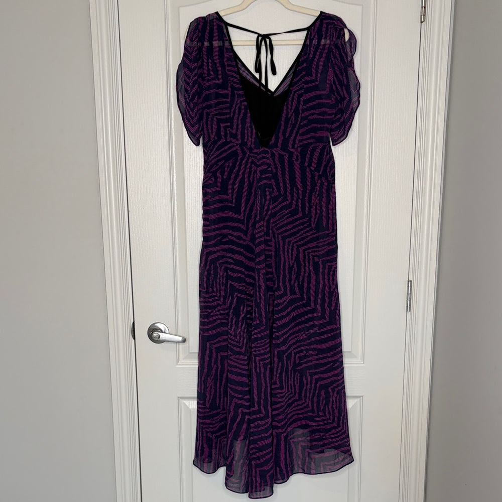 NWT Forever 21 Purple and Blue Zebra High Low Dress Medium with Slip - Picture 4 of 6